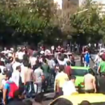 Screen capture from amateur video of Iranian protests.