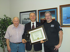 Congressman Herger receiving 2011 Defender of Freedom Award from the Chico Rod & Gun Club