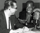 VOA's Willis Conover with jazz great Louis Armstrong