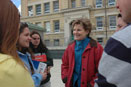 Photo of the Senator and students