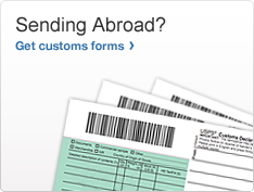 Sending Abroad? photo of customs forms Get customs forms