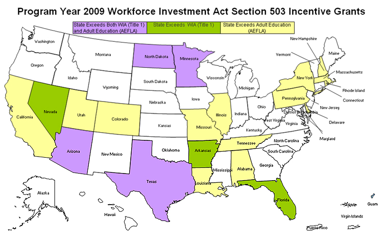 Program Year 2009 Workforce Investment Act Section 503 Incentive Grants