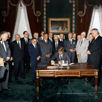 President signing the Limited Test Ban Treaty