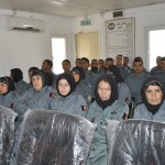 Women’s Police Corps Officers wait to receive their certificate after completing a 16-week inaugural noncommissioned officer course at Regional Training-Center West, in Herat Province, Afghanistan during a graduation ceremony Aug. 9, 2012.   (Air Force photo by TSgt April Wickes)