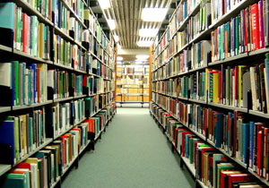 library shelves