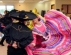 Marisol Peña performs a dance called “La Negra” with one of the male members of the Ballet Folklorico Quetzalcoatl.