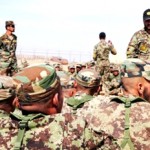 Afghan soldiers listen to training from Sgt. Allah, an Afghan National Army instructor during a Counter-Insurgency (COIN) class on Oct. 12. The class marked the first COIN course organized and taught by the Afghan instructors. (Photo by Navy Petty Officer 1st Class Anthony W. Walker)