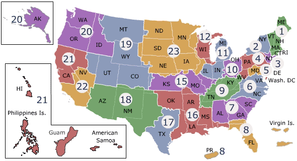 VISN Map of VA Regions