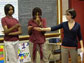 Image of a woman, who is a fellow in Math for America, teaching math to students in a classroom.