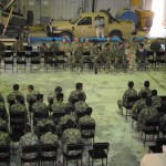 Students wait to graduate from the vehicle maintenance training course at Training Sustainment Site Shaheen June 20 inside of their workshop.