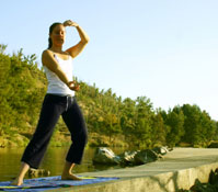 Girl practicing T'ai Chi