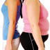 Photo of two women with differing body types.