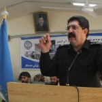 Afghan National Police Brig. Gen. Abdul Nabi Elham, the Helmand provincial police chief, gives a speech during an Afghan Local Police shura, or meeting, at the Helmand Province Police Headquarters in Lashkar Gah, Helmand province, Afghanistan, April 18, 2012.