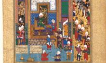 a 16th century image of a gift being given to a sultan