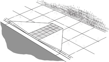 image of detectable warnings extending the full width and depth of the curb ramp surface