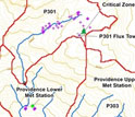 Topographic map showing the location of the Critical Zone Tree.