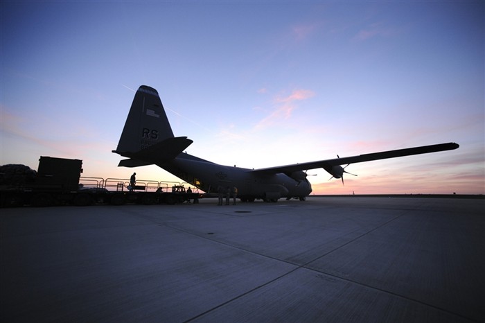 SPANGDAHLEM AIR BASE, Germany (March 21, 2011) - A C-130J Super Hercules from the 37th Airlift Squadron, Ramstein Air Base, Germany, waits to be loaded with cargo in support of Joint Task Force Odyssey Dawn (JTF OD). JTF OD is the U.S. Africa Command task force established to support the larger international response to the unrest in Libya.  A broad coalition of nations are partnering to enforce U.N. Security Council Resolution (UNSCR) 1973, which authorizes all necessary means to protect civilians in Libya under threat of attack by Qadhafi regime forces.  JTF Odyssey Dawn is commanded by Adm. Samuel J. Locklear, III.  (U.S. Air Force photo/Senior Airman Nathanael Callon/Released)