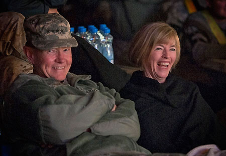 Gen. Martin Dempsey and his wife, Deanie. (Photo credit: Dave Gatley /  USO)