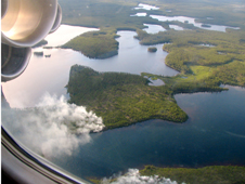 Smoke plumes seen from the air