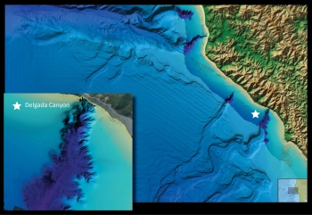 A view of Delgada Canyon offshore Northern California, as portrayed in NOAA’s new online viewer.  