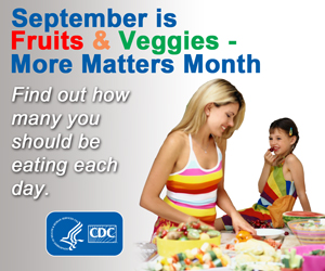 September is Fruits & Veggies- More Matters Month. Find out how many you should be eating each day.