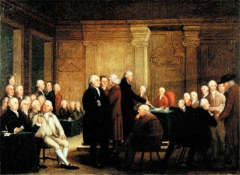 Painting of signers of the Declaration of Independence