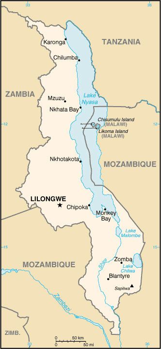 Date: 08/23/2011 Description: Map of Malawi © CIA World Factbook