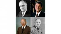 Presidents FDR, Reagan, Truman, Eisenhower