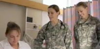 AMEDD officers at Army hospital in maternity ward