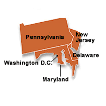 The Philadelphia region includes Delaware, the District of Columbia, Maryland, New Jersey and Pennsylvania