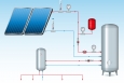 Illustration of a solar water heater.