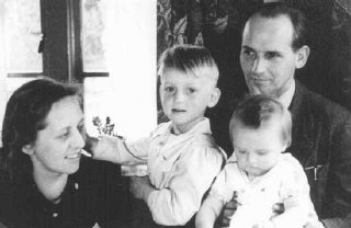 Bert and Anne Bochove, who hid 37 Jews in their pharmacy in Huizen, an Amsterdam suburb, pose here with their children. The two were named "Righteous Among the Nations." The Netherlands, 1944 or 1945.