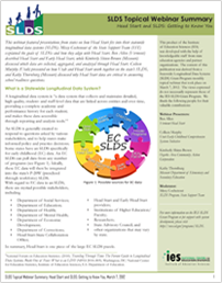 Early Childhood Webinar 6: Head Start and SLDS: Getting to Know You