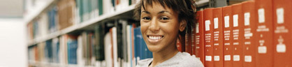 girl by shelves