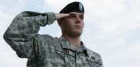 Army soldier saluting