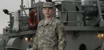 Watercraft operator standing on deck