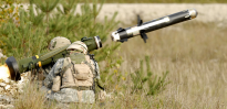 Soldiers firing Javelin missile
