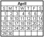 April calendar