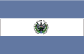 Flag of El Salvador is three equal horizontal bands of blue at top, white, and blue, with the national coat of arms centered in the white band. 2003.