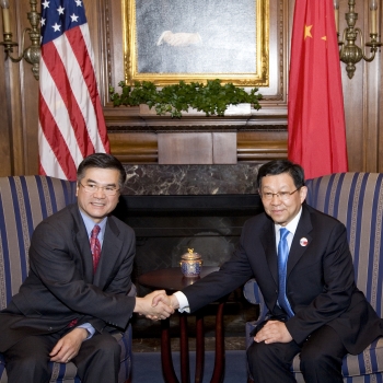 Secretary Locke and Chinese Minister of Commerce, Chen Deming, Pose For a Photo During Their Meeting