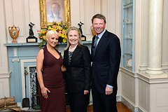 Secretary Clinton With David Novak and Christina Aguilera