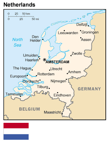 Netherlands: Map and Flag