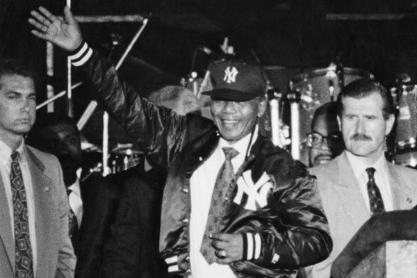 June 22, 1990:  DS special agents provide security for South African anti-apartheid leader Nelson Mandela at Yankee Stadium in New York.  Mandela declared to the crowd:  'I am a Yankee.' (Source: Associated Press)