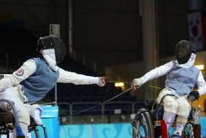 Photo of Paralympic fencing competition