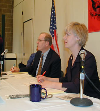 Tammy holds a listening session with constituents from rural areas.