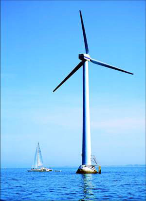 Offshore commercial wind-powered electricity generator