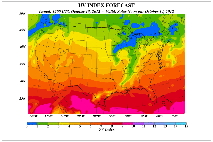 UV Index forecast map