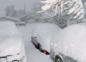 car in snow