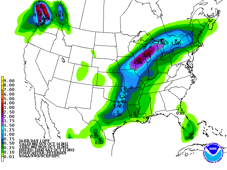 24 Hour Rainfall Forecast