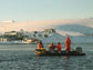 Photo of researchers training in an inflatable boat at NSF's Palmer Station.